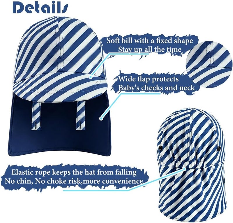 Gifts Treat Kids Legionnaires Hat, UPF 50+ Sun Protection Swim Cap Flap Hat for Kids, Quick Drying Boys Sun Hat with Neck Protection for Beach Seaside Pool… - Image 4
