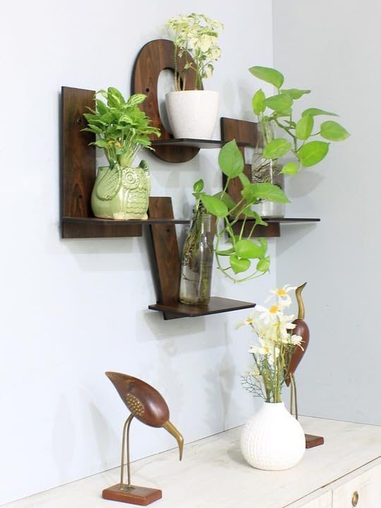 RHT Designer Wall Shelves for Home Decor Items Living Room Bedroom Wall Mount MDF Wooden Wall Shelf Pack of 4 PcsLove Decorative Wall Shelves - Image 3