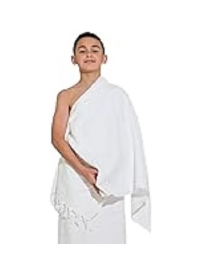 متجر سهل طقم إحرام للأطفال للحج والعمرة | طقم إحرام إسلامي مريح وسهل الارتداء | منشفتان إحرام بيضاء فاخرتان للأولاد - Image 3