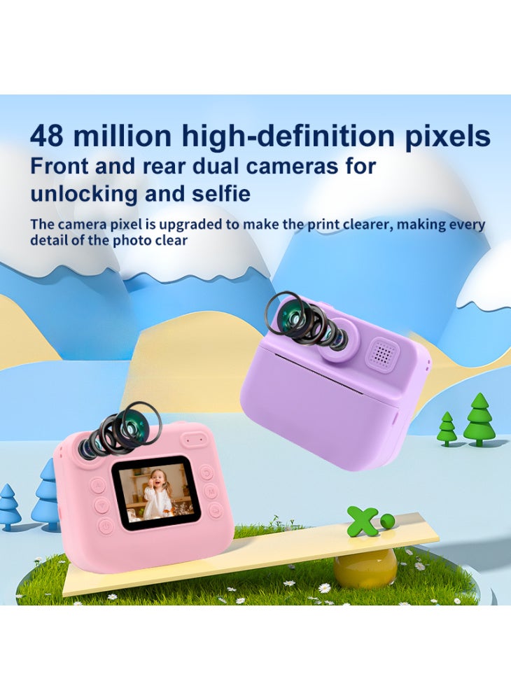 Generic KDC-030D 2.0-inch Mini Children Instant Camera HD Dual Lens Digital Camera Photo Printer - Pink - Image 4