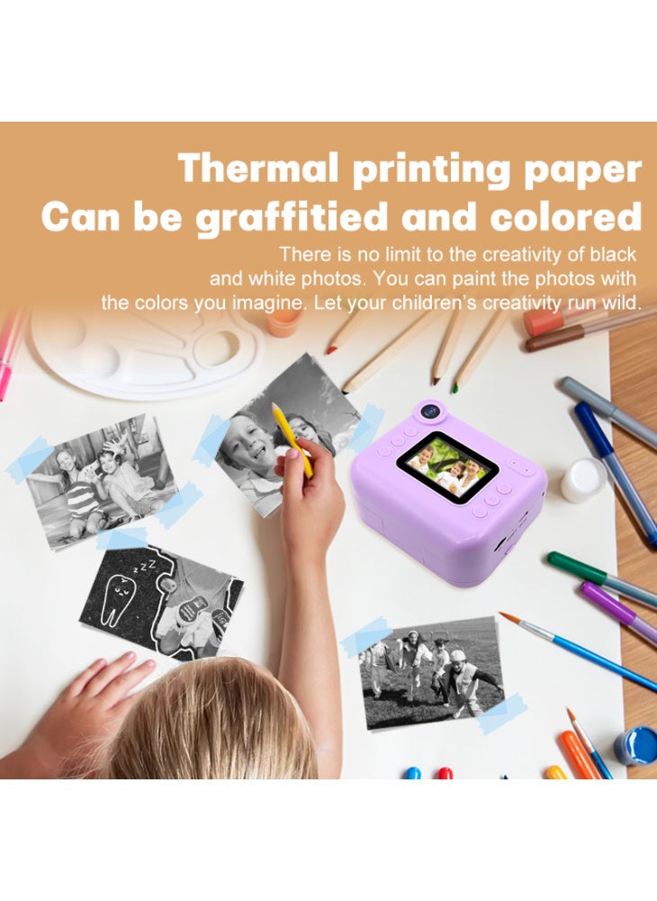 Generic KDC-030D 2.0-inch Mini Children Instant Camera HD Dual Lens Digital Camera Photo Printer - Pink - Image 3
