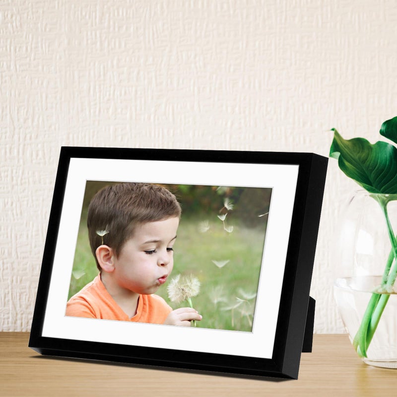 Frametory, 5x7 Black Aluminum Picture Frame - Set of 2 - Ideal for Displaying 4x6 Photos with Mat or 5x7 Without Mat - Real Glass Front - Simple Gallery Wall Frames for Art Prints and Posters - Image 4