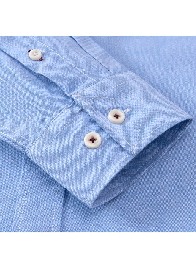 Romon Pure Cotton Oxford Yarn Long-sleeve Shirt For Men, Spring And Autumn, Middle-aged And Young, Fashionable Professional Work Uniform Shirt, 1085 Blue, Size 40 - Image 5