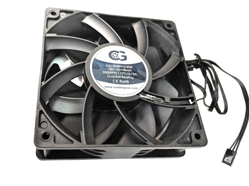 coolerguys مروحة كولر قايز 12 فولت DC مقاومة للماء IP67 (سرعة عالية، 120x38 مم) - Image 2