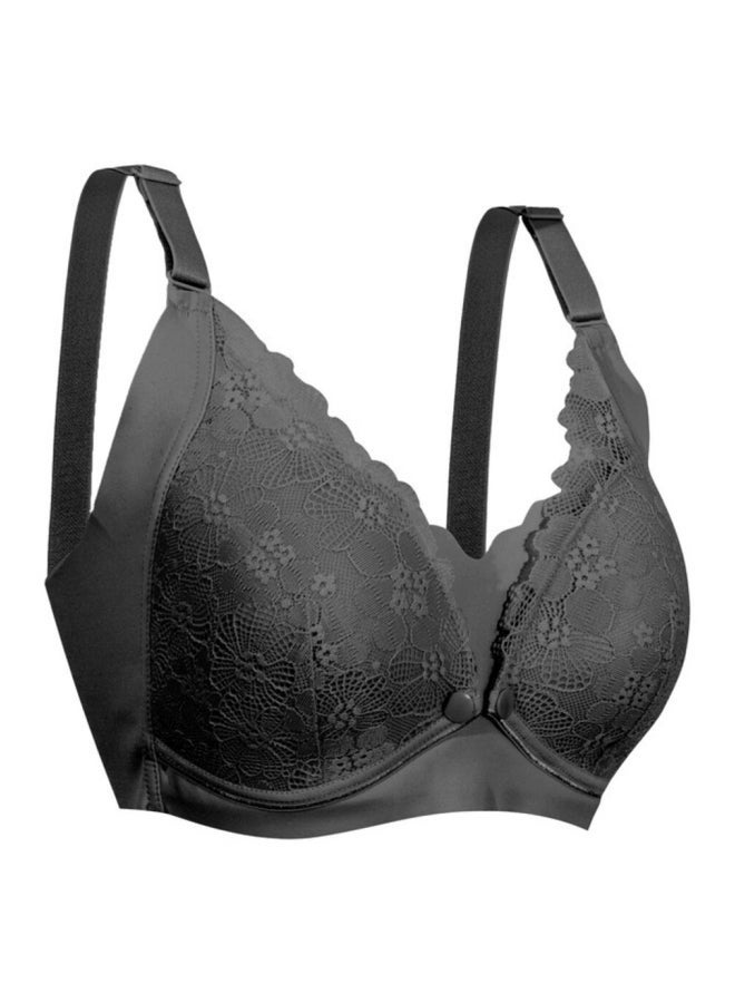 Pretty Lace Maternity Nursing Bra, Black, S