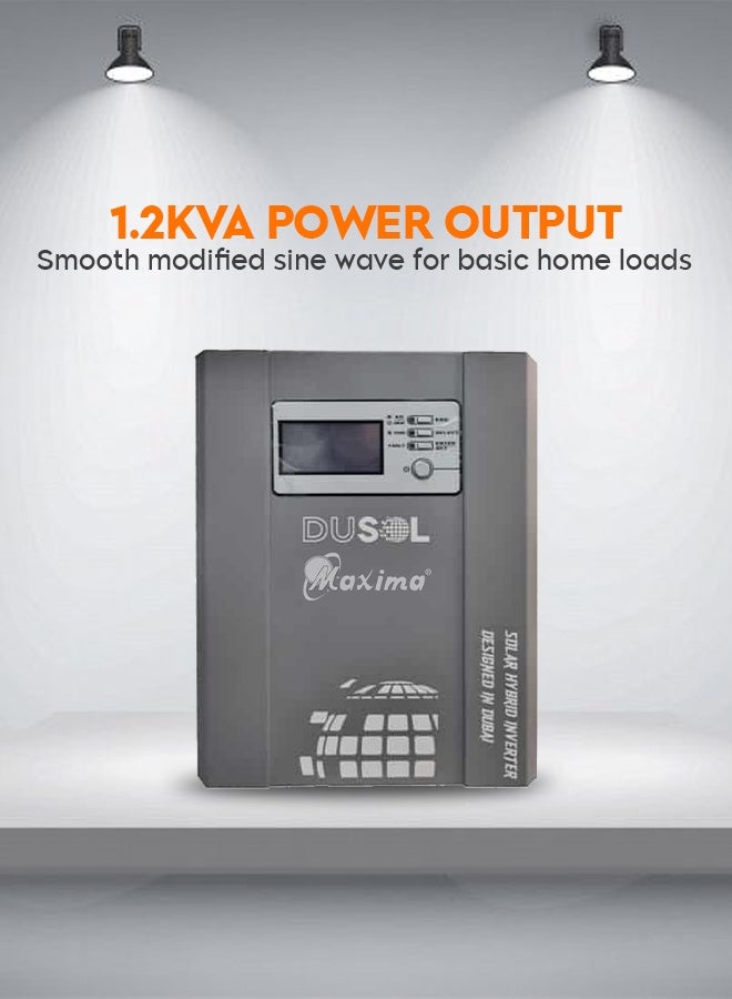 Maxima Dusol Bravo Solar 1.2K-M Inverter – High-Efficiency Solar Compatible Power Backup, Fast Charging, Reliable Performance for Home and Office Use - Image 2