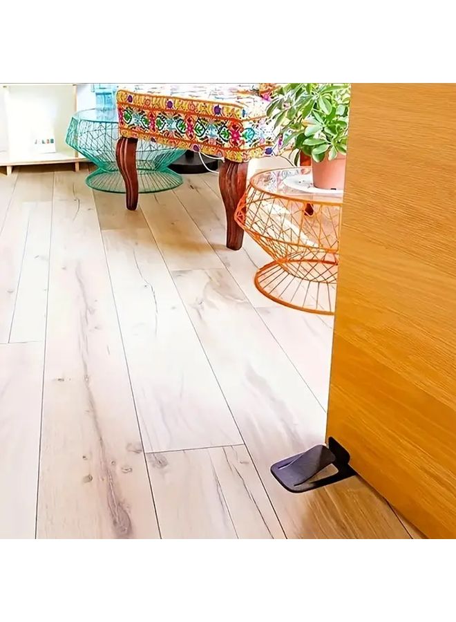 Black Door Stop And Damper Floor Mounted Dual Protection Prevent Door From Closing And Hitting - Image 5