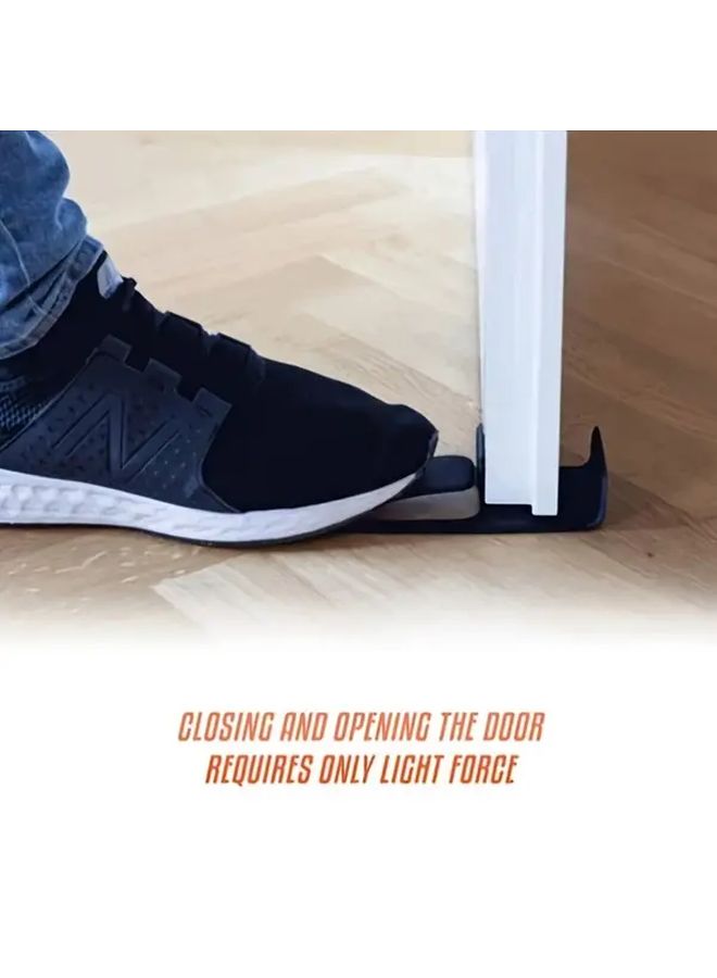 Black Door Stop And Damper Floor Mounted Dual Protection Prevent Door From Closing And Hitting - Image 4