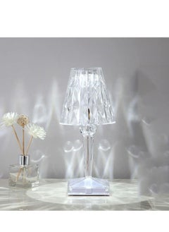 Generic Crystal Touch Control Small Table Lamp-3 Color Changing Decorative Lighting Led Atmosphere Desk Lights Diamond USB Dimmable for Bedroom, Living Room, Restaurant, Bar, Wedding, Party (USB Rechargeable)  - Image 2