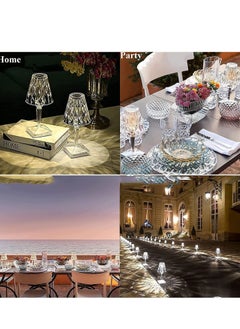 Generic Crystal Touch Control Small Table Lamp-3 Color Changing Decorative Lighting Led Atmosphere Desk Lights Diamond USB Dimmable for Bedroom, Living Room, Restaurant, Bar, Wedding, Party (USB Rechargeable)  - Image 4