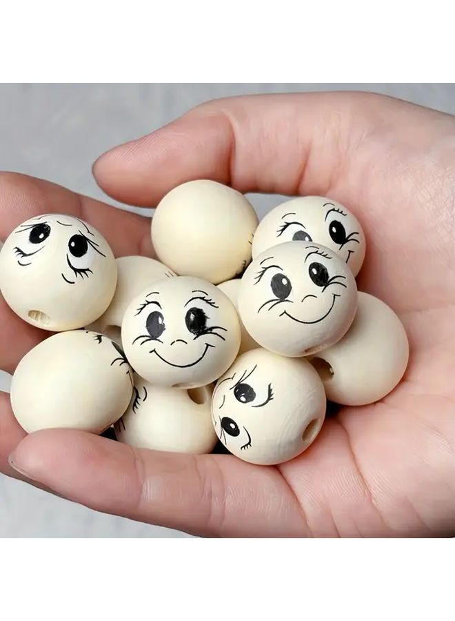 30 قطعة من الخرز الخشبي بعيون كبيرة لصنع سلاسل مفاتيح DIY وأساور وديكورات منزلية - Image 5