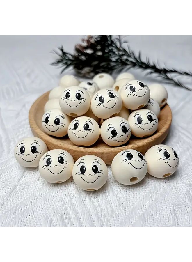 30 قطعة من الخرز الخشبي بعيون كبيرة لصنع سلاسل مفاتيح DIY وأساور وديكورات منزلية - Image 1