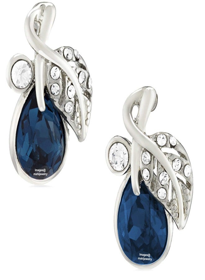 Mahi Stud Earrings for Women (Blue And White) (ER1109537RMBlu) - Image 1
