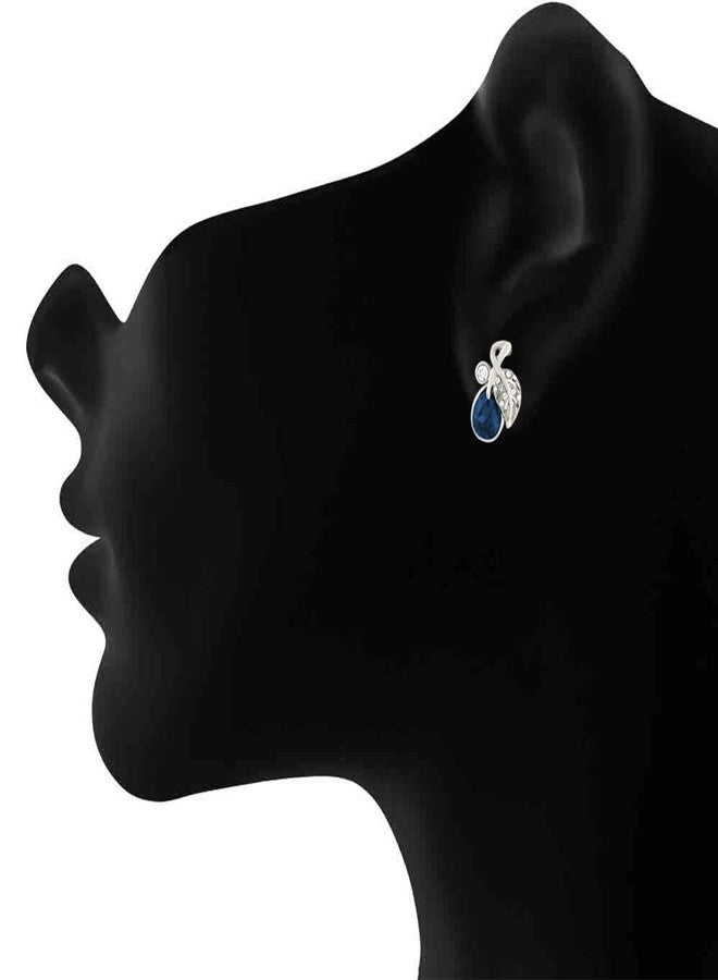 Mahi Stud Earrings for Women (Blue And White) (ER1109537RMBlu) - Image 2