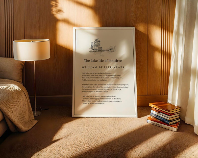 TNESSENTIAL The Lake Isle of Innisfree Poem Print – William Butler Yeats Poetry Wall Art, WB Yeats Poem, Literary Gift, Book Lover Gift, Unframed - Image 4