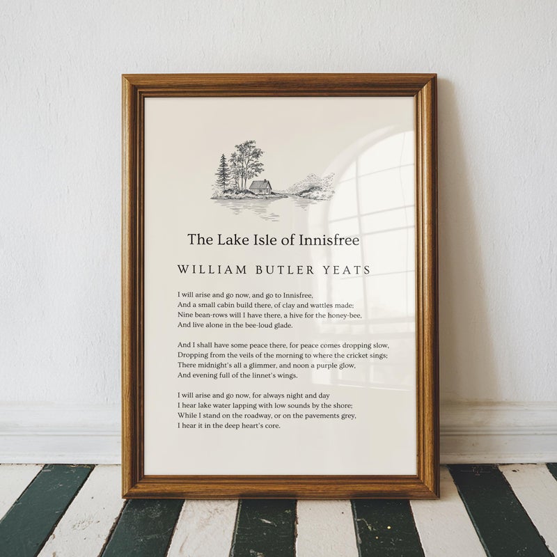 TNESSENTIAL The Lake Isle of Innisfree Poem Print – William Butler Yeats Poetry Wall Art, WB Yeats Poem, Literary Gift, Book Lover Gift, Unframed - Image 5