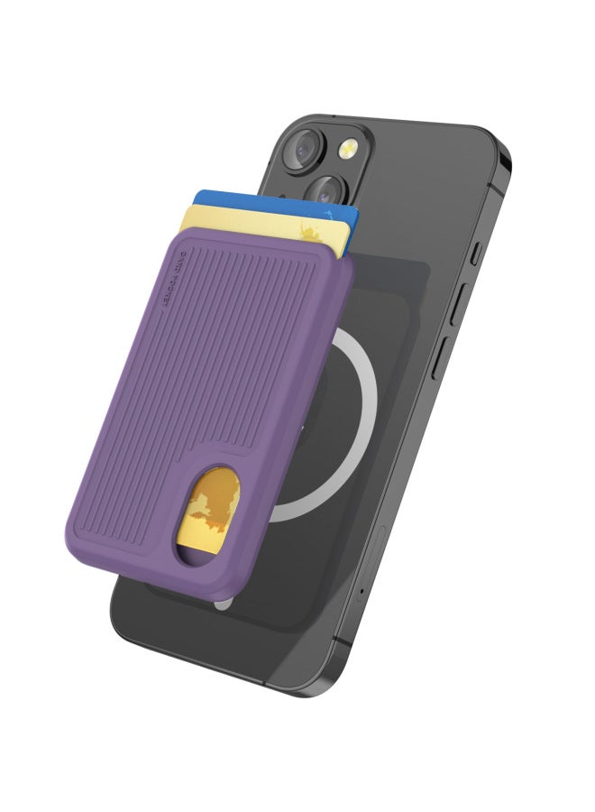 For Apple 12 Card Bag IPhone13 Full Size Magsafe Bracket Original Strong Magnetic Silicone Card Bag-Color:Dark Night Purple-Applicable Model:Apple Mobile Phone  - Image 1