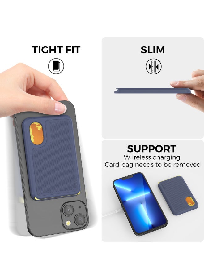 For Apple 12 Card Bag IPhone13 Full Size Magsafe Bracket Original Strong Magnetic Silicone Card Bag-Color:Dark Night Purple-Applicable Model:Apple Mobile Phone  - Image 4