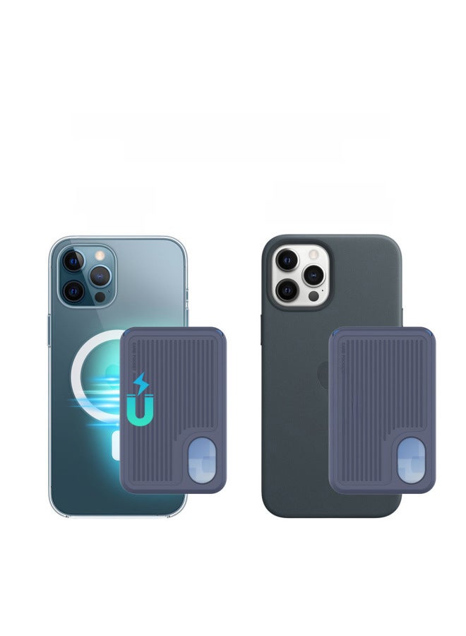 For Apple 12 Card Bag IPhone13 Full Size Magsafe Bracket Original Strong Magnetic Silicone Card Bag-Color:Dark Night Purple-Applicable Model:Apple Mobile Phone  - Image 2