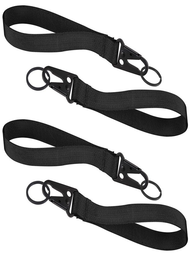 XTACER Tactical 1-inch Wristlet Keychain Strap Hand Wrist Lanyard Key Chain Holder for Key (PACK of 4) (Black), Black, S - Image 1