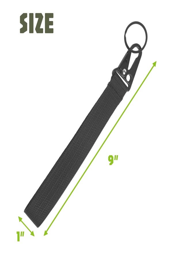 XTACER Tactical 1-inch Wristlet Keychain Strap Hand Wrist Lanyard Key Chain Holder for Key (PACK of 4) (Black), Black, S - Image 4