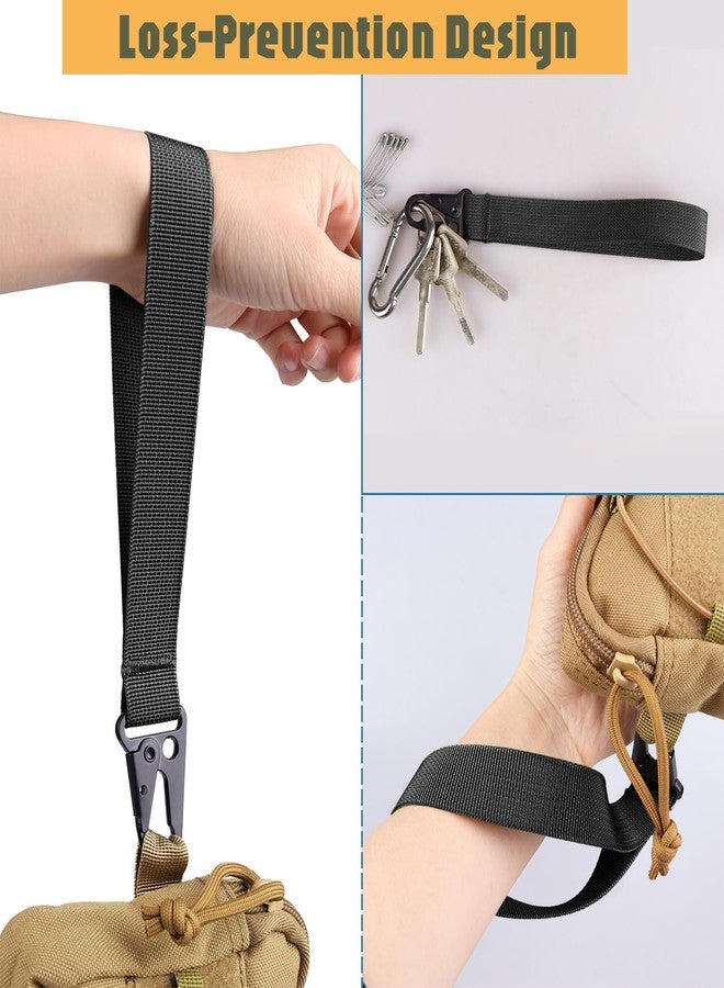 XTACER Tactical 1-inch Wristlet Keychain Strap Hand Wrist Lanyard Key Chain Holder for Key (PACK of 4) (Black), Black, S - Image 3