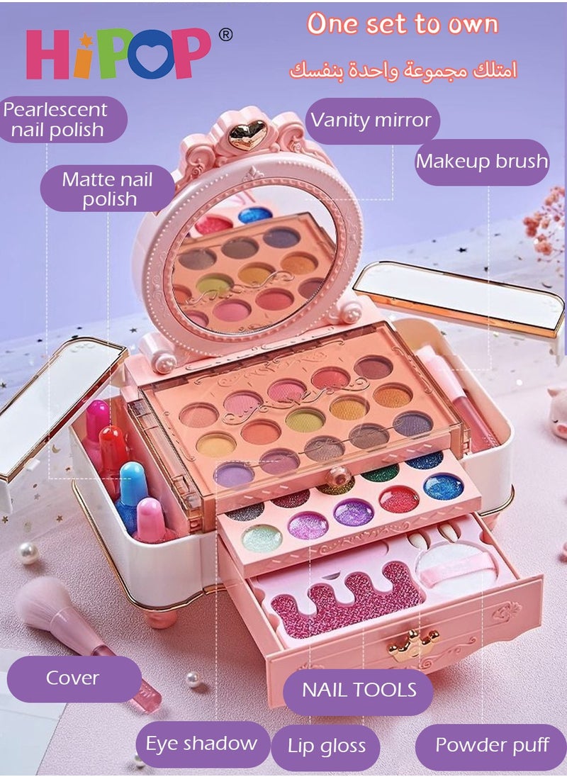 HIPOP Makeup Set for Kids,Portable Cosmetic Toys,Washable and Nontoxic,Girls Pretend Play Toy  - Image 5