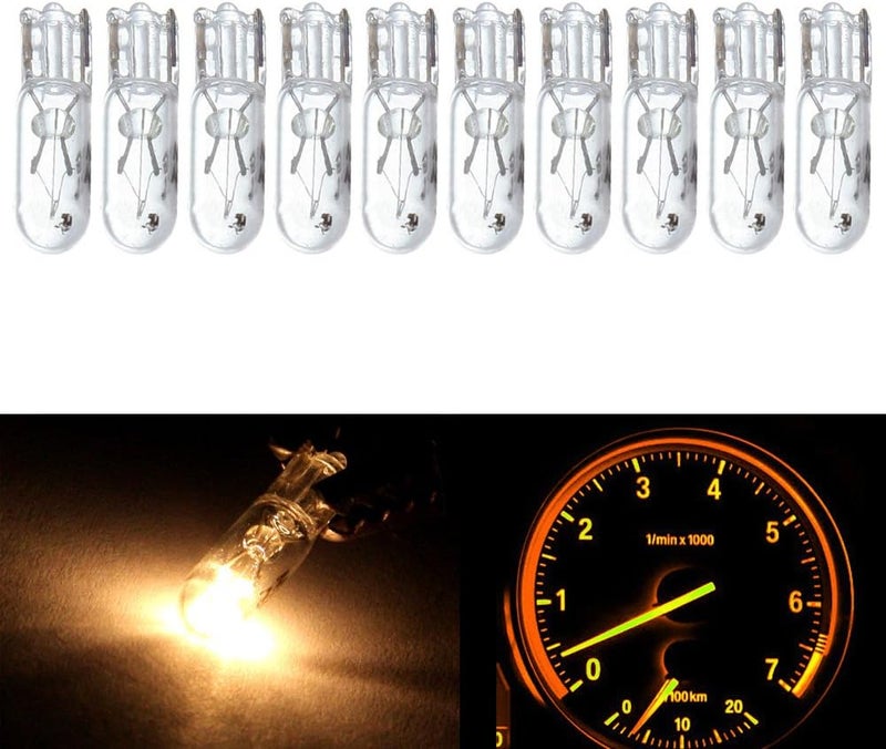 cciyu T5 Wedge LED Car Dashboard Bulbs (Warm White) - Image 1