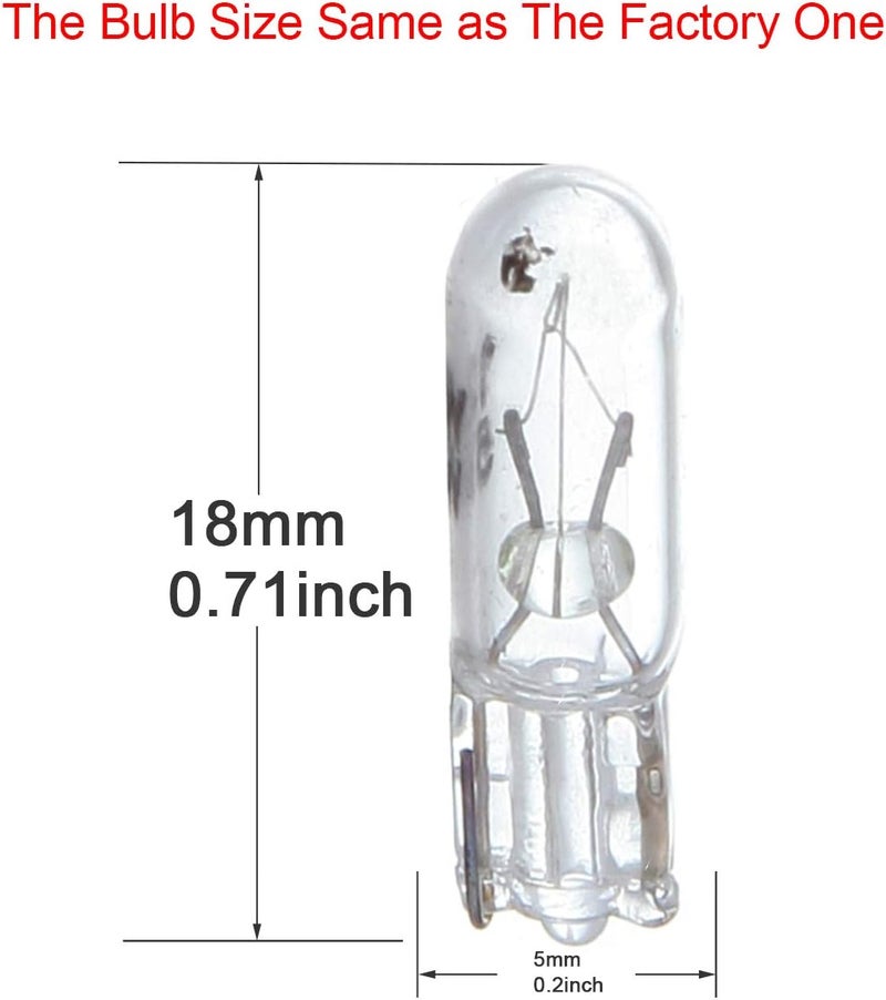 cciyu T5 Wedge LED Car Dashboard Bulbs (Warm White) - Image 2