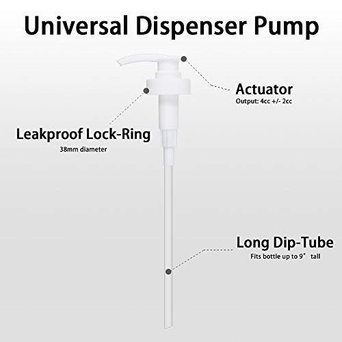 YBB Gallon Pump Dispenser, Fits Most 1 Gallon Jugs and Containers 38/400 Pump Lid Top Replacement for Sanitizer, Lotion, Shampoo, Conditioner (6 Pack) - Image 3