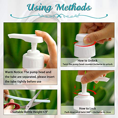 YBB Gallon Pump Dispenser, Fits Most 1 Gallon Jugs and Containers 38/400 Pump Lid Top Replacement for Sanitizer, Lotion, Shampoo, Conditioner (6 Pack) - Image 4