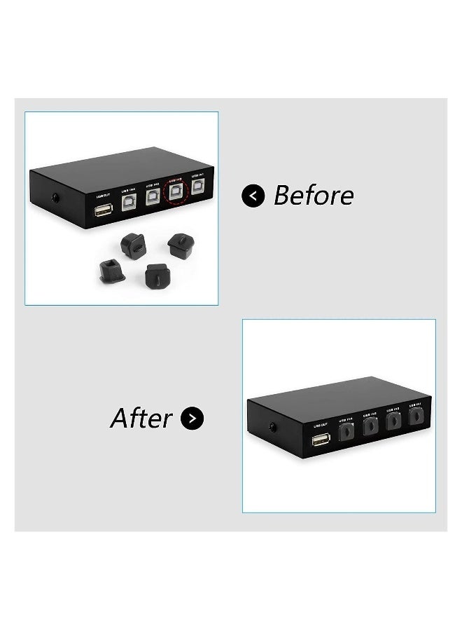 20pcs USB B Anti Dust Cap Cover Plugs Female Dustproof Plug Soft Silicone Protector Black  - Image 3