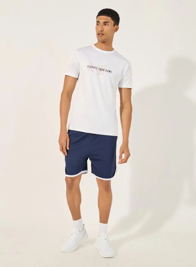Styli Slogan Print Short Sleeve Running T-Shirt