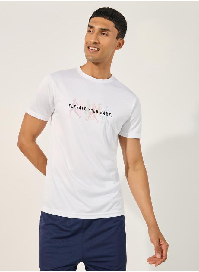 Styli - Slogan Print Short Sleeve Running T-Shirt - Image 1