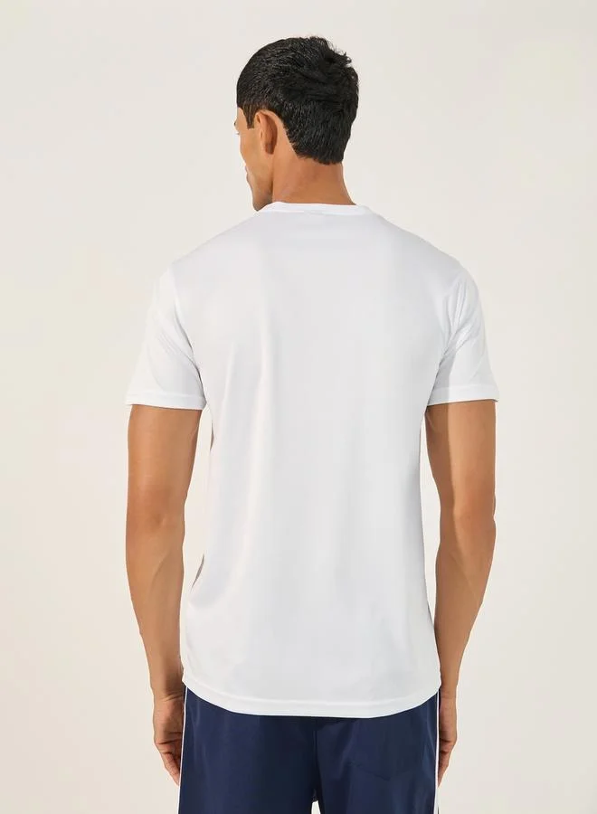 Styli Slogan Print Short Sleeve Running T-Shirt