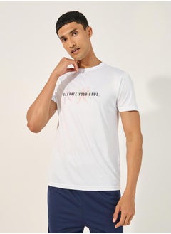 Styli Slogan Print Short Sleeve Running T-Shirt  - Image 1