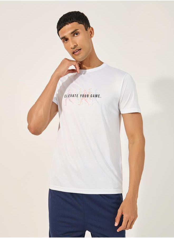 Styli - Slogan Print Short Sleeve Running T-Shirt - Image 1