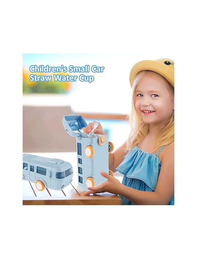 Children'S Water Bottle In The Shape Of A Bus, 500 Ml, For Boys And Girls, Blue Color | 1 Blue Bus-Shaped Water Bottle