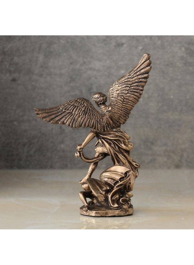 Veronese Design 4 Inch Archangel Saint Michael Slaying Demon Resin Figurine Hand Painted Bronze Finish - Image 4