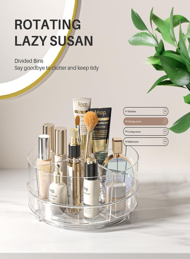 Slow Slog Lazy Susan Organizer, 9 inch Lazy Susan Turntable Organizer with 4 Removable-Bins, Rotating Storage Organizer for Fridge, Kitchen, Vanity, Cabinet - Image 5