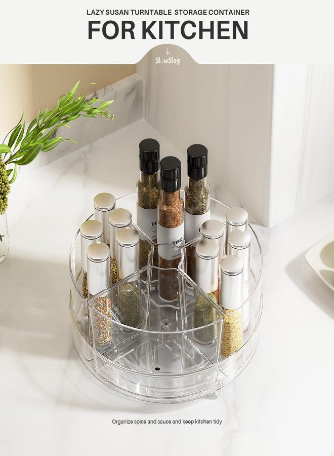 Slow Slog Lazy Susan Organizer, 9 inch Lazy Susan Turntable Organizer with 4 Removable-Bins, Rotating Storage Organizer for Fridge, Kitchen, Vanity, Cabinet - Image 4