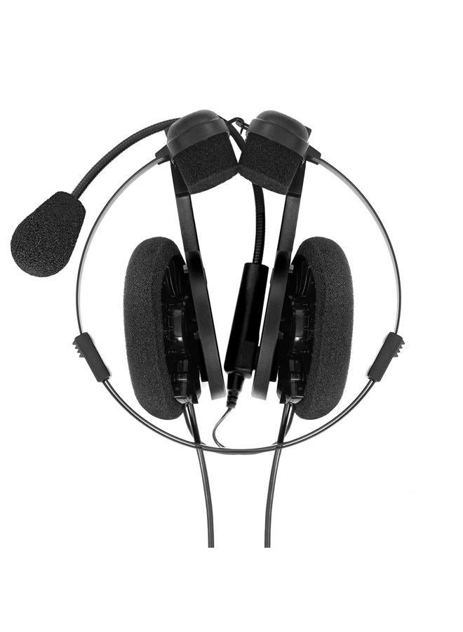 KOSS Porta Pro Double-Sided On-Ear Communication Headset, Flexible, Hands-Free Electret Microphone, Collapsible Design, Wired 3.5mm TRRS Plug, Black - Image 2