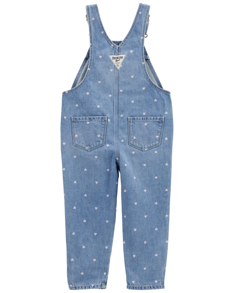 Oshkosh B'Gosh Girls World's Best Overalls, Blue Heart, 18M - Image 2