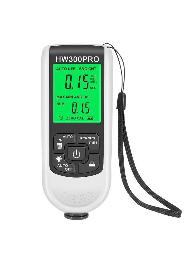 مقياس سمك غشاء طلاء السيارة HW-300PRO: جهاز اختبار طلاء الحديد و NFe الأوتوماتيكي 0-2000UM ، أداة طلاء السيارات اليدوية  - Image 1