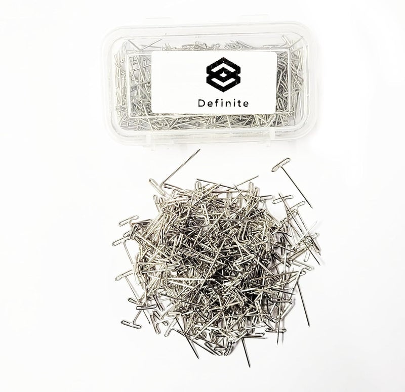 Definite T Shape Pins for Papers Cheque Clipping for Offics Home Bank Work 25mm Long T-Pins (500 Pins) - Image 1