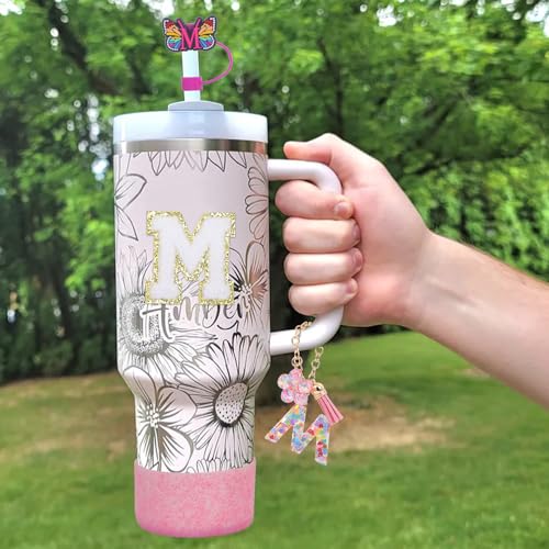 LA KEN DU Use for Stanley Cup Accessories Charms 40oz 30oz,Compatible with Stanley Cup Letter Charms for Handle Silicone Boot,Straw Cover Topper & Sticker(M) - Image 5