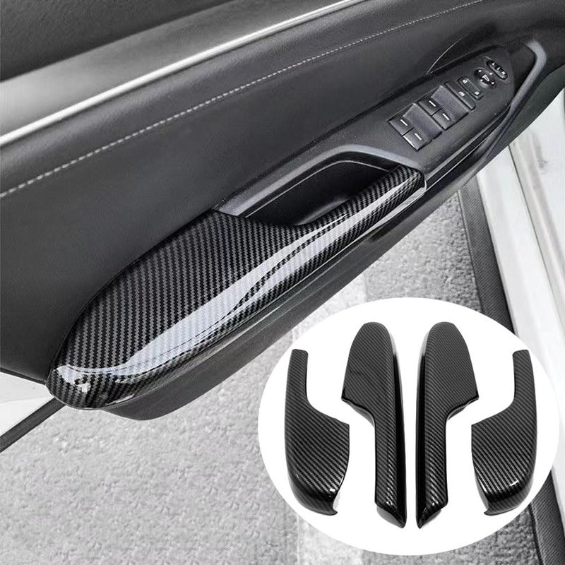 ATAIRSOFT 4PCS Interior Door Armrest Panel Decorative Trim Carbon Fiber Style Glass Lift Rear Armrest Fits for Honda Civic 10th Gen 2016 2017 2018 2019 2020 2021 Interior Accessories