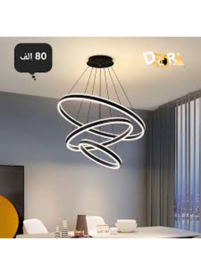 ALMIFTAH Modern Spiral LED Chandelier Ceiling Light – Adjustable Dimmable Pendant Lamp for Living Room, Dining Room, Foyer, or Bedroom – Contemporary Art-Inspired Design, Energy Efficient & Elegant Lighting Fixture - Image 2