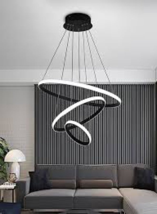 ALMIFTAH Modern Spiral LED Chandelier Ceiling Light – Adjustable Dimmable Pendant Lamp for Living Room, Dining Room, Foyer, or Bedroom – Contemporary Art-Inspired Design, Energy Efficient & Elegant Lighting Fixture - Image 3