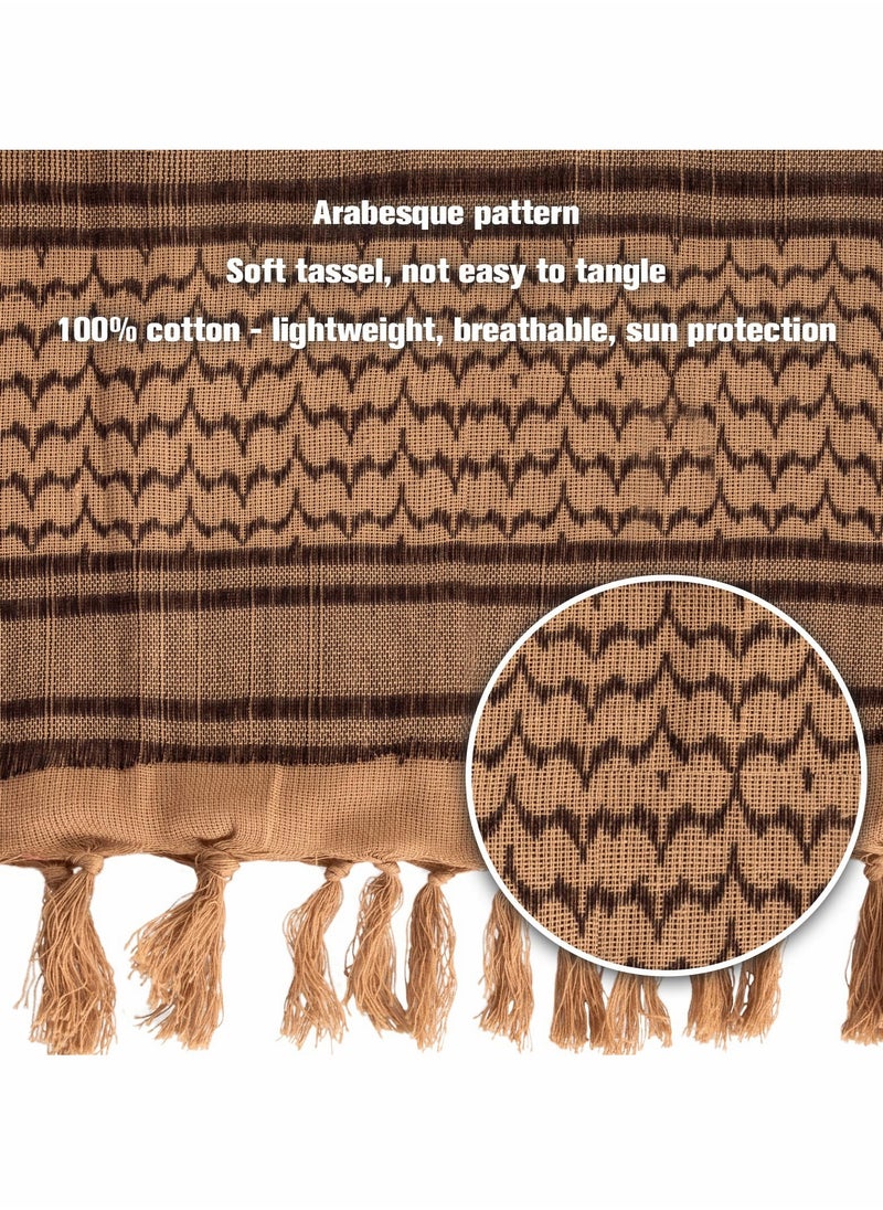 Excefore - Desert Scarf, 100% Cotton Face Mask Bandanas Scarf for Dust Sun Wind Multifunctional Head Wear (43x43 inch) - Image 1